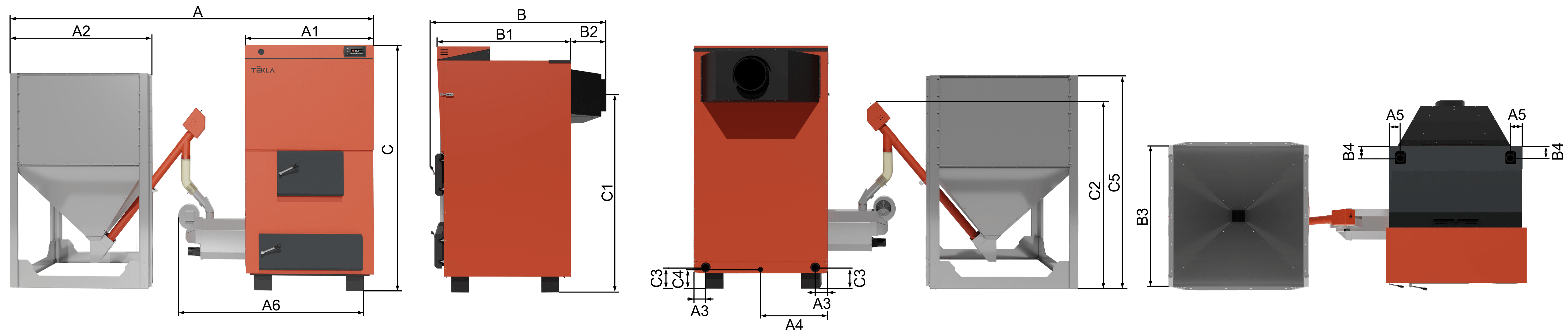 Peletov kotol DRACO BIO 150 rozmery